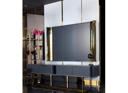 rtv Laag tv-meubel Tv-standaard Dressoir Woonkamer Modern Hout Zwart Ontwerp