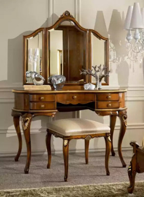 Make-up tafel spiegel luxe console ladekast slaapkamer hout design nieuw