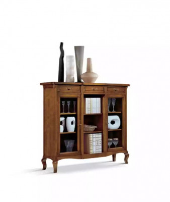 Vitrine Woonkamer Meubels Dressoir Houten Vitrines Bruin Kast Massief hout