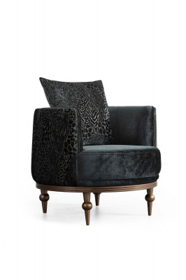 Ronde fauteuil luxe gestoffeerd design textiel 1-zits eenzitter meubels meubels