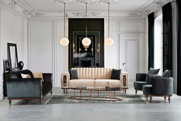 Ronde fauteuil luxe gestoffeerd design textiel 1-zits eenzitter meubels meubels