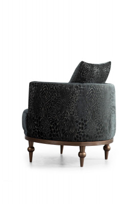 Ronde fauteuil luxe gestoffeerd design textiel 1-zits eenzitter meubels meubels