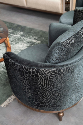 Ronde fauteuil luxe gestoffeerd design textiel 1-zits eenzitter meubels meubels