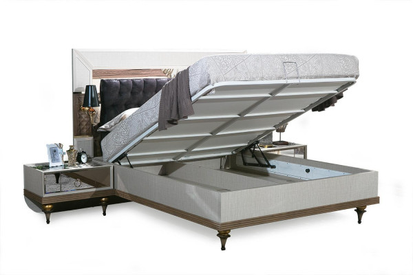 Luxe bed met glaselementen tweepersoonsbed bedframe meubels 180x200