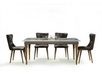 Compleet set eettafel 4x stoelen eetkamerset eiken houten tafel tafels 4-delig.
