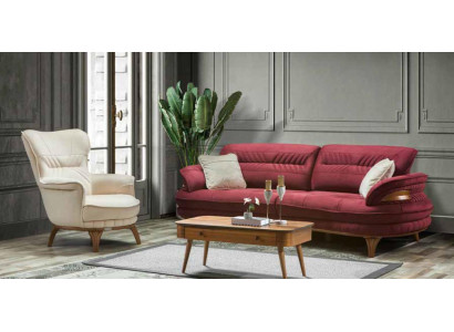 Bankstel 3 zitplaatsen + fauteuil Woonkamerbank Bankstellen Fauteuils Luxe stoffen meubels