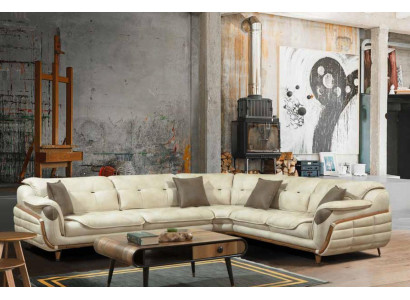 Hoekbank L-vorm textiel luxe bank woonlandschap gestoffeerde bank bankstellen