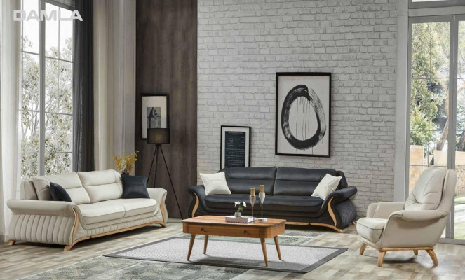 Ontwerp bankstel gestoffeerde bank fauteuil set garnituur 3+3+1 3-delige Set
