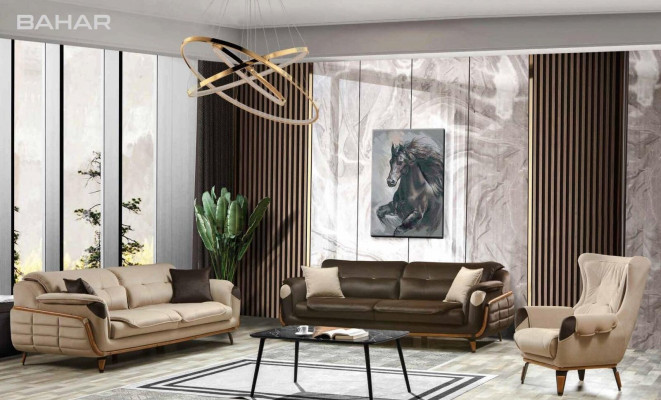Fauteuil Stoel Klassiek Tv Woonkamer Bekleding Eenzitter Stof Beige
