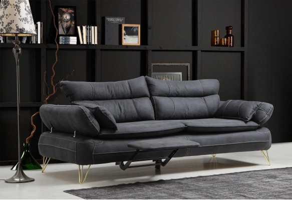 Bankstel 3+3+1+1 Zitsbank Groep Zwart Bank Fauteuil Banken Set 4-delig