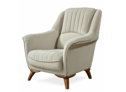 Fauteuil Zit Klassiek Ontwerp Woonkamer Bekleding Eenpersoons Ontspanning Wit
