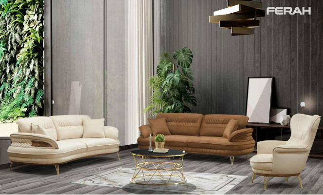Luxe bankstel 3+3+1 zitsbank Driedelig bank Sofa's Stoel Design