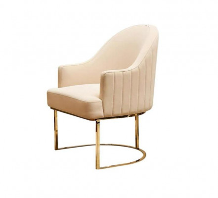 Eetkamerstoelen Woonkamer luxe Beige Stoel met Metaal Modern nieuw