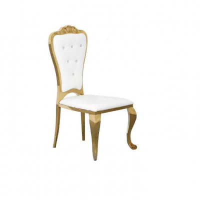 Moderne Stijl Stijlvolle Fauteuil Stoel Wit Zitkussen Ontwerp Metaal Textiel