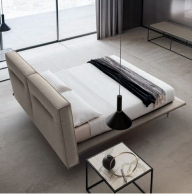Ontwerp houten bedden met textiellederen bekleding 200x200cm bed slaapkamer hotelbedden tweepersoons.
