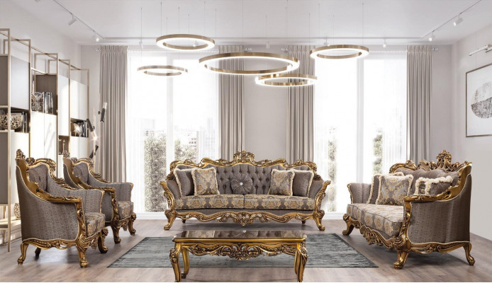 Luxe bankstel Klassieke bank Bank stoffering Meubelset Compleet 5-delig