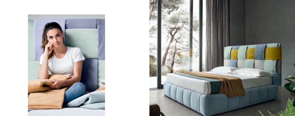 Moderne luxe bedden gestoffeerd textiel Hoogwaardig slaapkamerbed Italiaanse meubelen