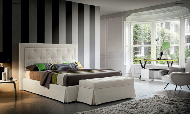 Chesterfield bedden 180x200cm slaapkamer textiel stof bed design luxe hotel