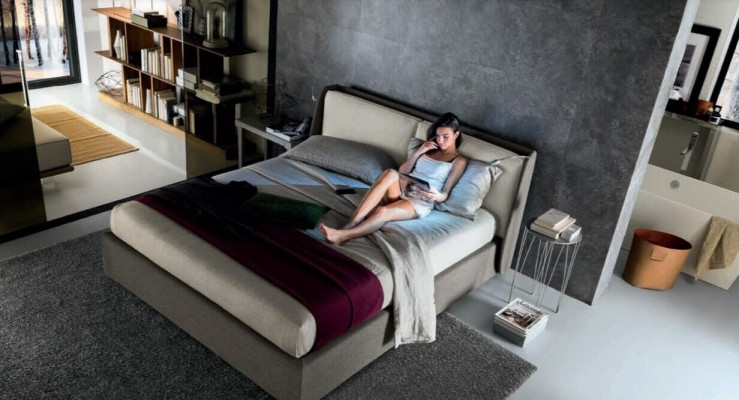 Bedtextiel bekleding slaapkamer 180x200 design tweepersoonsbed leren bedden nieuw