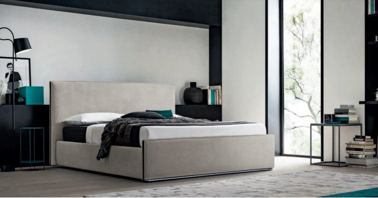 Italiaanse meubelontwerp bed slaapkamer bedden leer hotel luxe bekleding nieuw