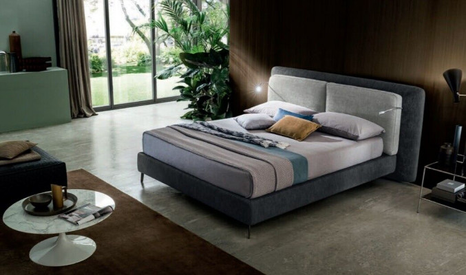 Dubbel hotelbedden slaapkamer textiel beddengoed ontwerp luxe hout Italië.