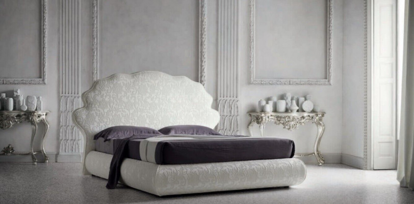 Luxe Italiaans design meubels slaapkamer tweepersoonsbed 160x200cm houten textielmeubels