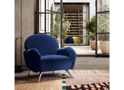 Bank bank bekleding stoel modern eigentijds gestoffeerde fauteuil Italië 1-zits