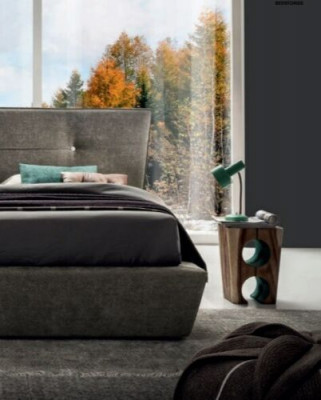 Ontwerper bed bedden slaapkamer leer textiel hotel luxe fluweel gestoffeerd