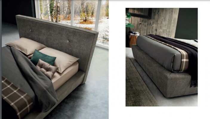 Ontwerper bed bedden slaapkamer leer textiel hotel luxe fluweel gestoffeerd