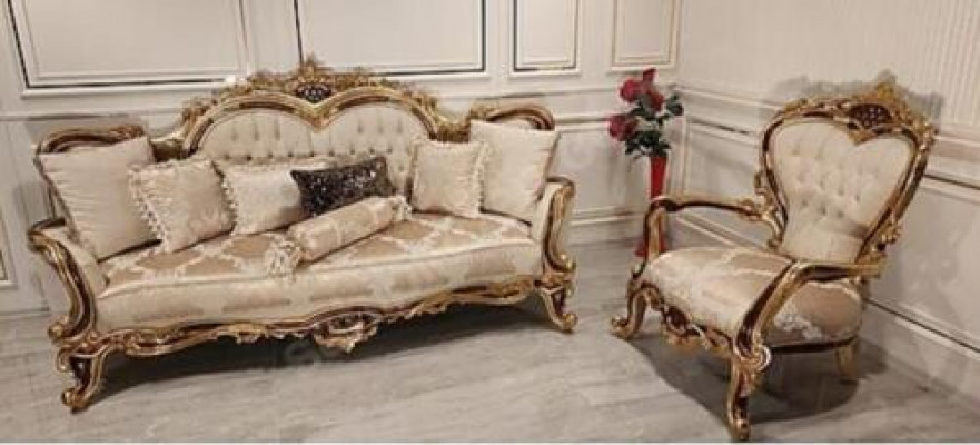 Klassieke woonkamer bankstel bekleding 3-delig 3+1 + salontafel voor uw huis.