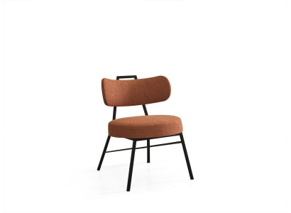 Moderne ronde stoel van natuurlijke materialen met textielbekleding