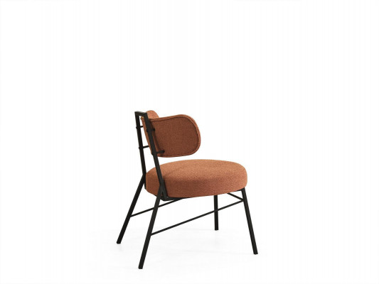 Moderne ronde stoel van natuurlijke materialen met textielbekleding