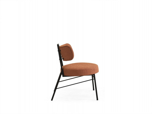 Moderne ronde stoel van natuurlijke materialen met textielbekleding