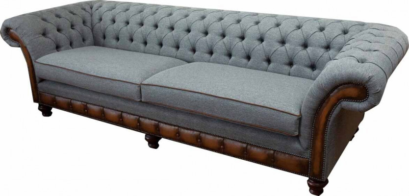 Luxe bankstel 4-zits woonkamer Chesterfield bank ontwerp grijs bankstellen nieuw
