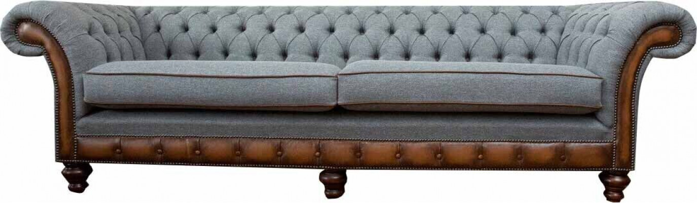 Luxe bankstel 4-zits woonkamer Chesterfield bank ontwerp grijs bankstellen nieuw