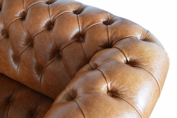 Chesterfield bank 3-zits gestoffeerde banken banken bank driepersoons bruin