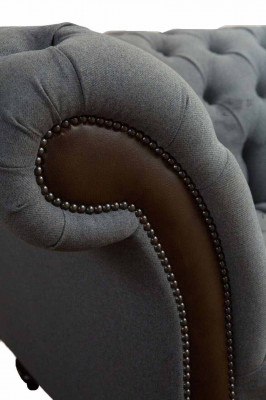 Engelse Chesterfield luxe textiele sofa 4-zits sofa gestoffeerd design stoffen banken