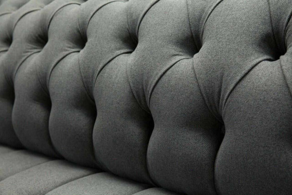 Engelse Chesterfield luxe textiele sofa 4-zits sofa gestoffeerd design stoffen banken