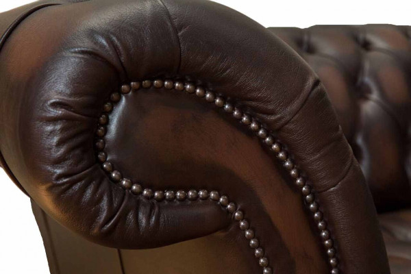 Ledersofa Bank 4-zits Bank Luxe Klassieke Leren Chesterfield Banken