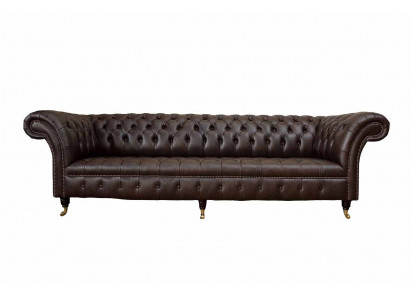 Bankstel 4-zits Chesterfield bank Luxe 245 cm leren bankmeubels