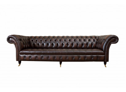 Chesterfield 4-zits leren woonkamer designbanken sofa meubelen nieuw