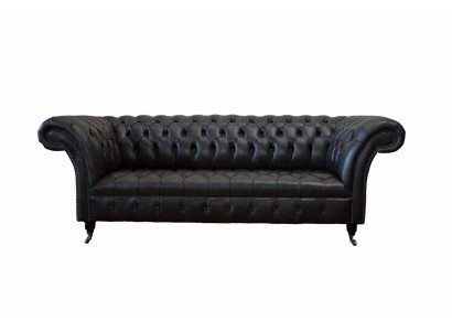 Chesterfield Design Luxe Gestoffeerde Bank Moderne Bank Zit Leer Leren Bankstel