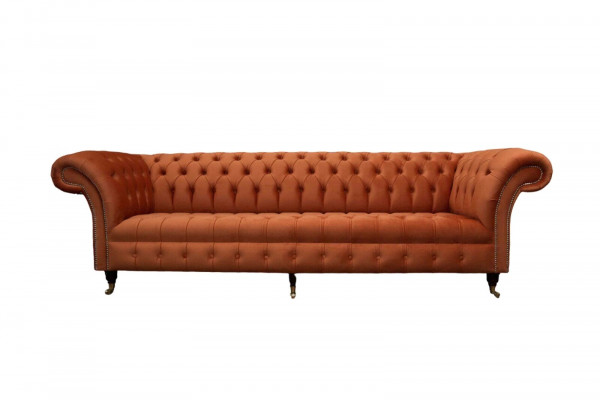 Britse Chesterfield gestoffeerde luxe sofa design bank klassieke 4-zits sofa
