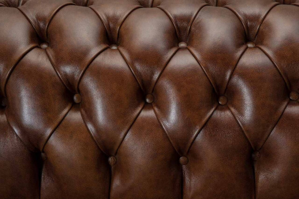Sofa 4-zitter luxe meubelen Chesterfield leer bruin design moderne stijl