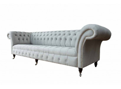 Chesterfield bank 4-zits ontwerpersbank stoffen bekledingstextiel