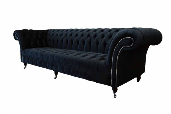 Bankstel 4-zits Chesterfield gestoffeerd woonkamer design luxe hout nieuw