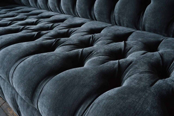Vierzitsbank 4-zitsbanken Modern Grijs Design Stof Chesterfield