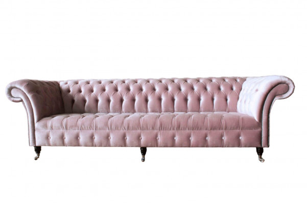 Chesterfield Roze Bank Bank Bekleding 4-Zits Bank Zitbanken Sofas