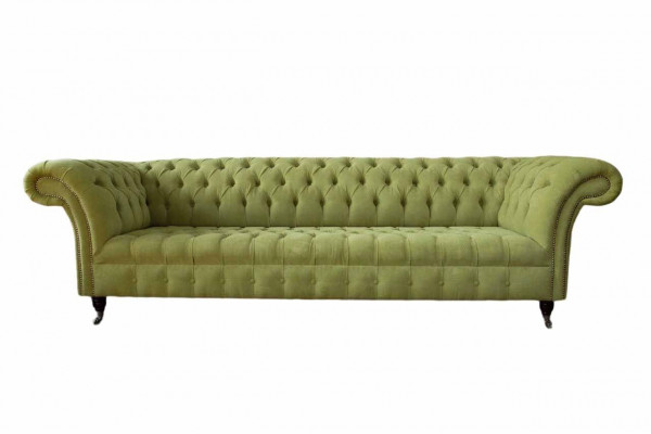 Chesterfield Grijze Bank Sofa Bekleding 4-zits Banken Zitbanken Nieuw