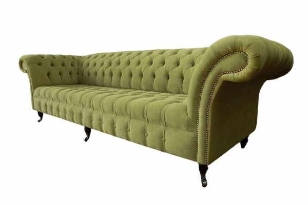 Chesterfield Grijze Bank Sofa Bekleding 4-zits Banken Zitbanken Nieuw